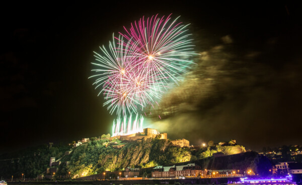 Feuerwerk über der Festung Ehrenbreitstein  zu Rhein in Flammen® Koblenz 2025 © Koblenz-Touristik, Johannes Bruchhof
